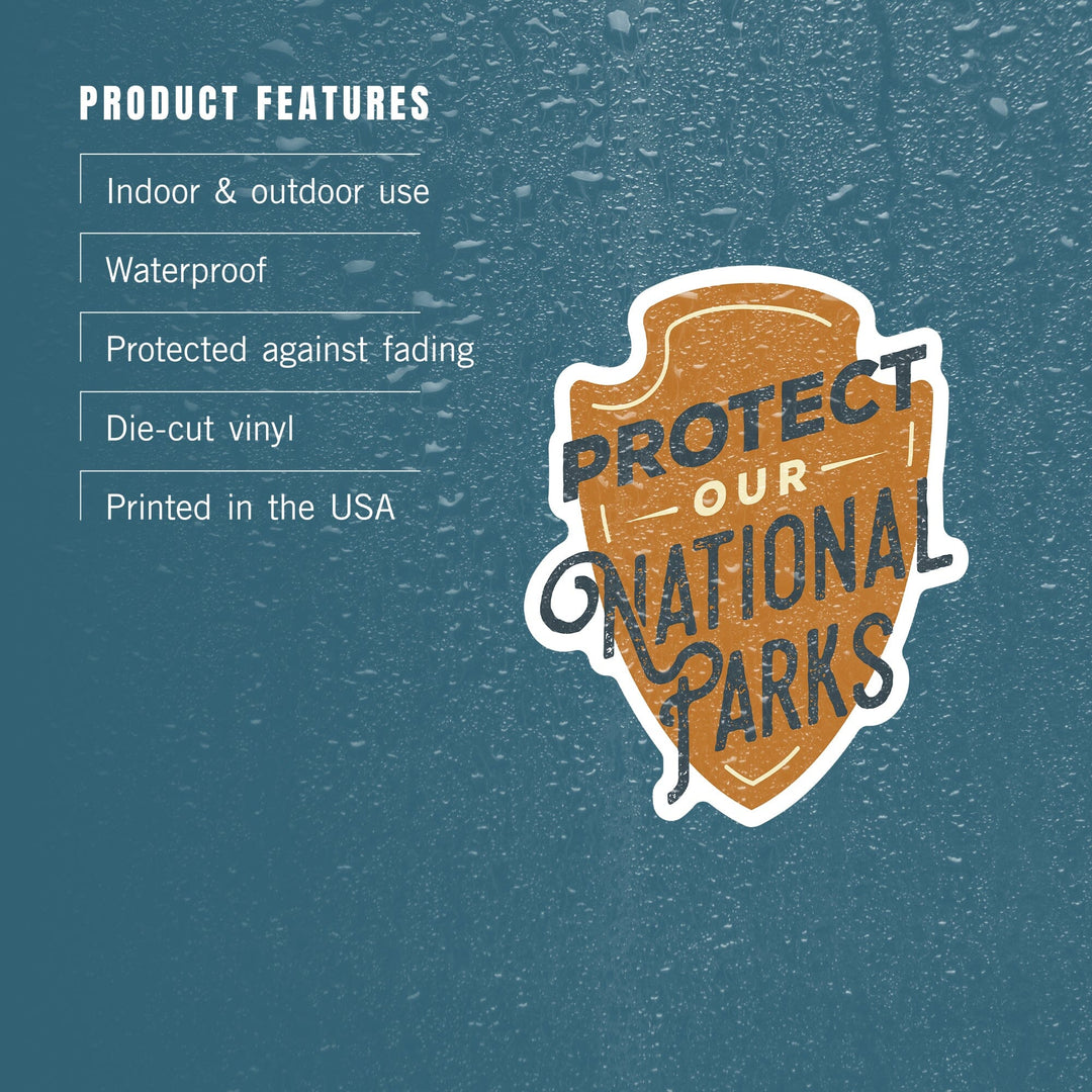 Protect Our National Parks, Contour, Vinyl Sticker Sticker Lantern Press 