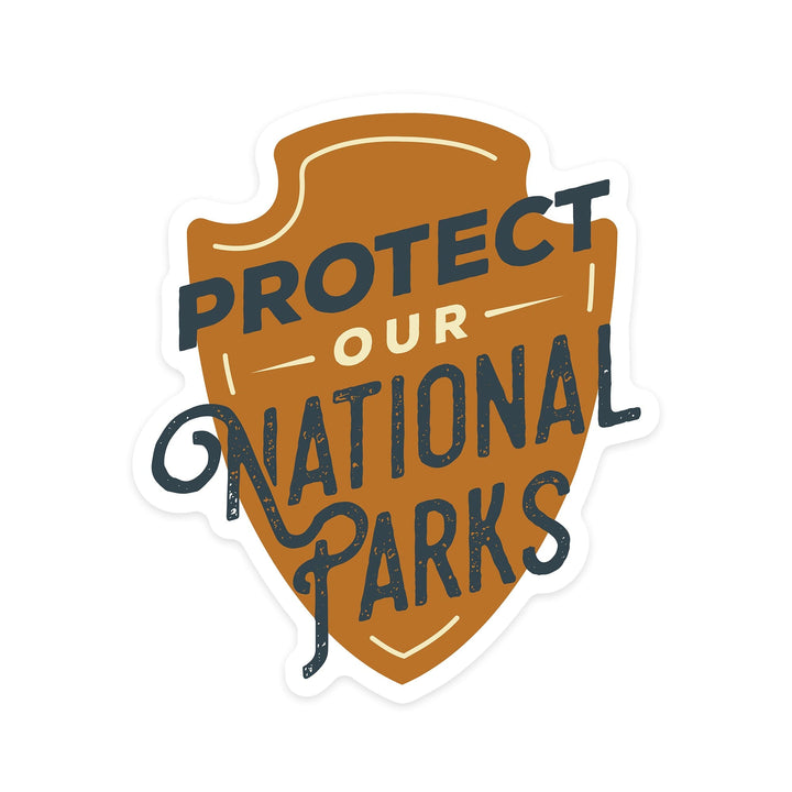 Protect Our National Parks, Contour, Vinyl Sticker Sticker Lantern Press 