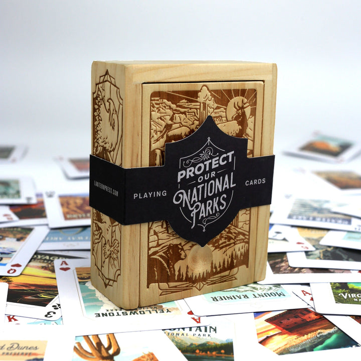 Protect Our National Parks, Premium Playing Cards in Wooden Box Collections Lantern Press 