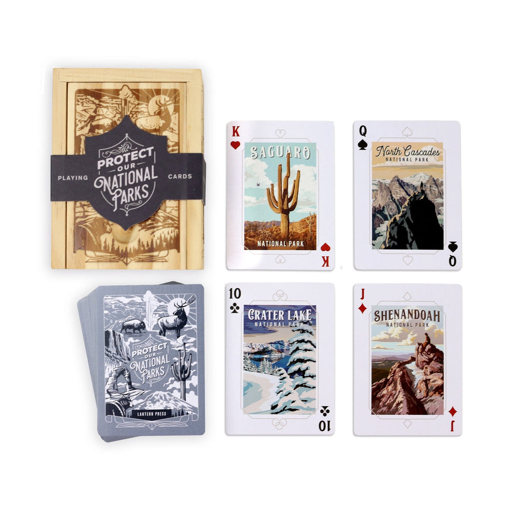 Protect Our National Parks, Premium Playing Cards in Wooden Box Collections Lantern Press 