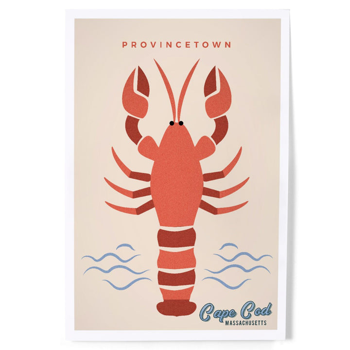 Provincetown, Cape Cod, Massachusetts, Lobster, Simple Color Block, Art & Giclee Prints Art Lantern Press 