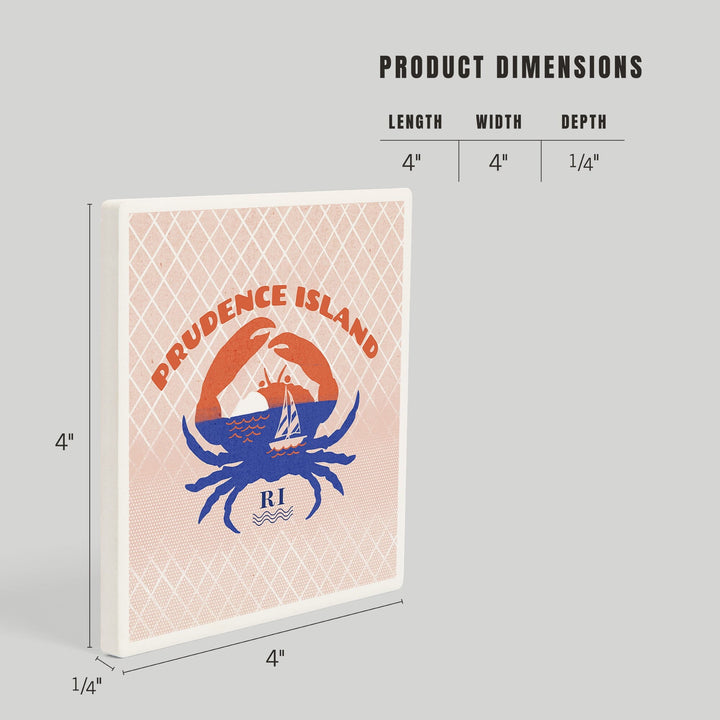 Prudence Island, Rhode Island, Dockside Collection, Crab, Coasters Coasters Lantern Press 