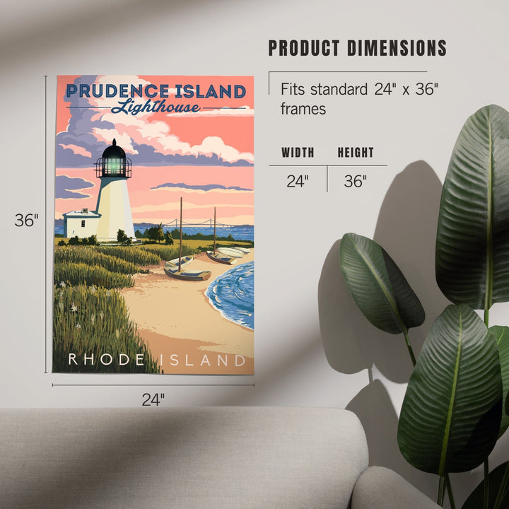 Prudence Island, Rhode Island, Lighthouse, Art & Giclee Prints Art Lantern Press 