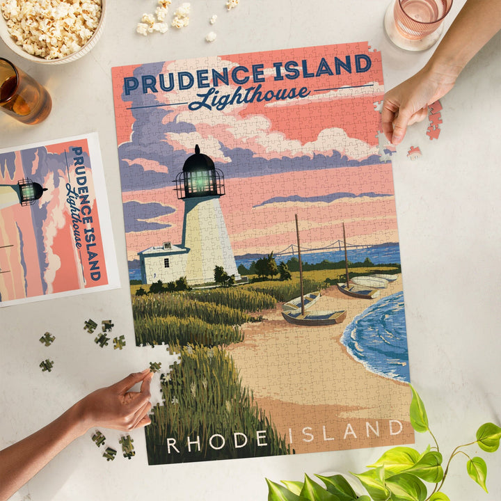 Prudence Island, Rhode Island, Lighthouse, Jigsaw Puzzle Puzzle Lantern Press 