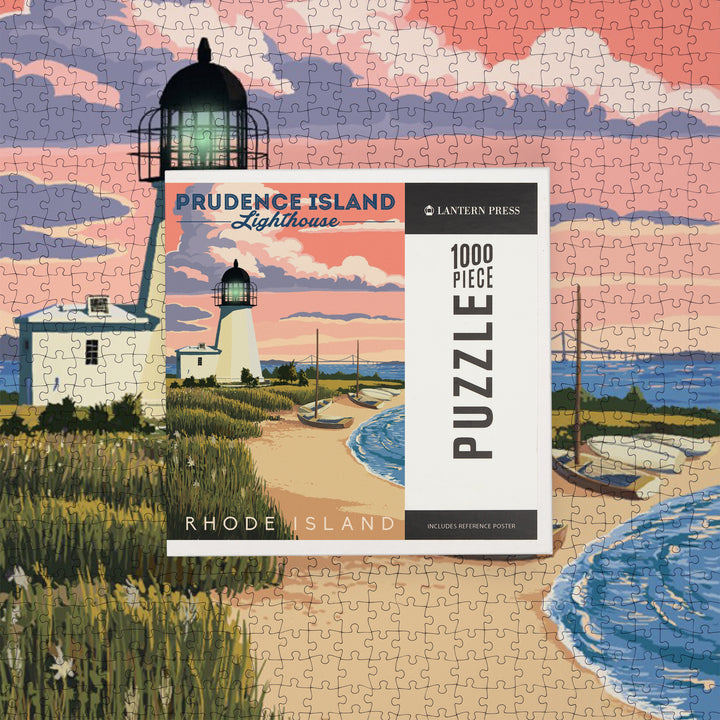 Prudence Island, Rhode Island, Lighthouse, Jigsaw Puzzle Puzzle Lantern Press 