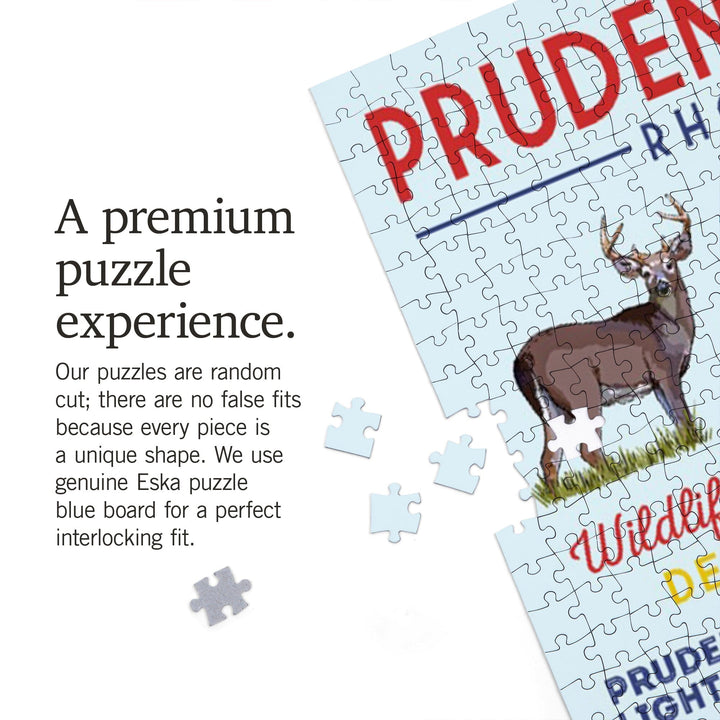 Prudence Island, Rhode Island, Typography and Icons, Jigsaw Puzzle Puzzle Lantern Press 