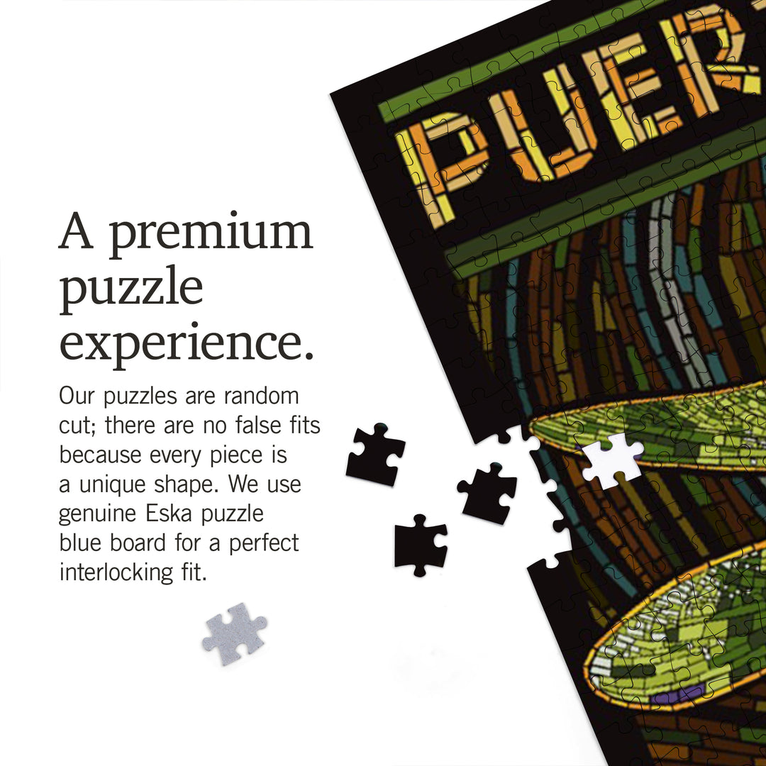 Puerto Rico, Dragonfly Mosaic, Jigsaw Puzzle Puzzle Lantern Press 