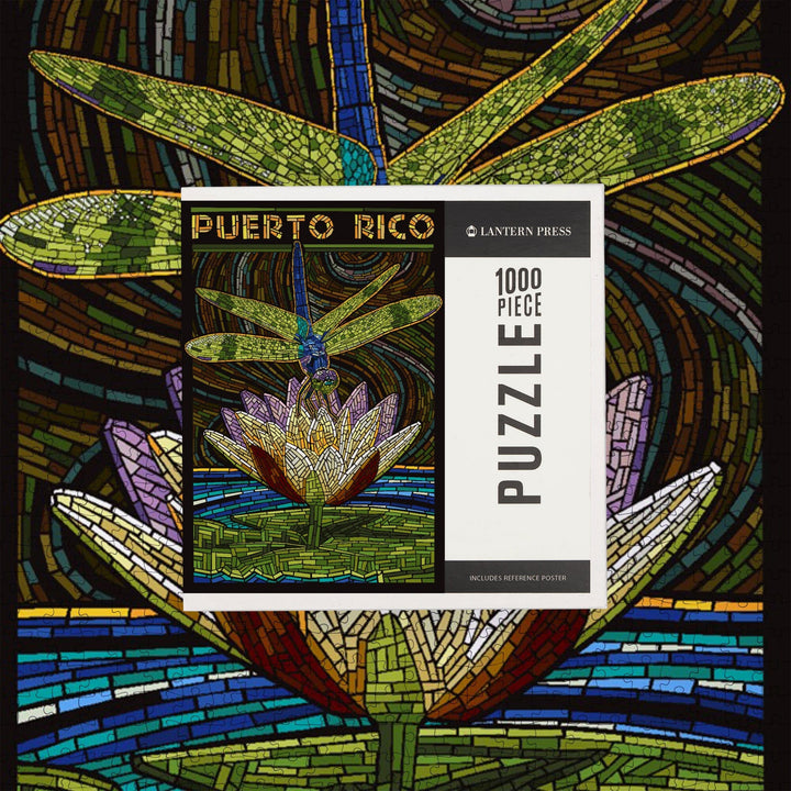 Puerto Rico, Dragonfly Mosaic, Jigsaw Puzzle Puzzle Lantern Press 