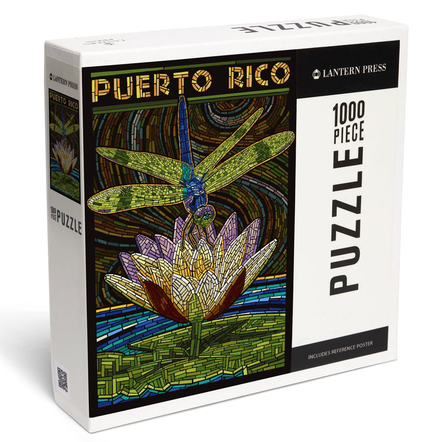 Puerto Rico, Dragonfly Mosaic, Jigsaw Puzzle Puzzle Lantern Press 