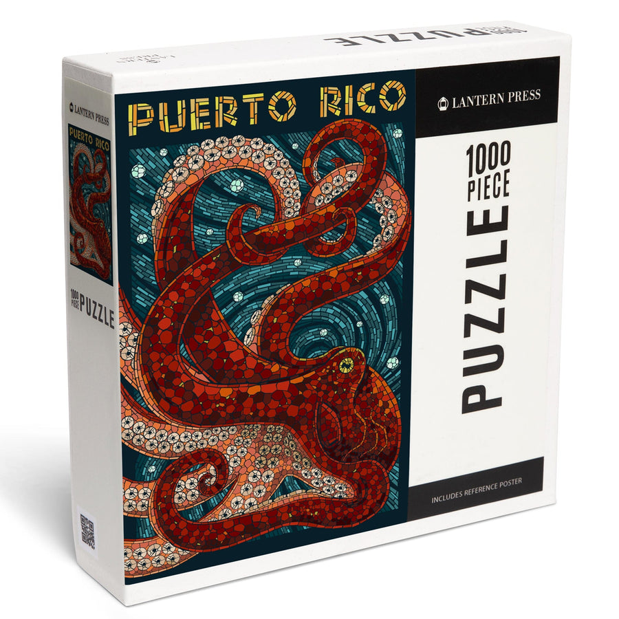 Puerto Rico, Octopus Mosaic, Jigsaw Puzzle Puzzle Lantern Press 