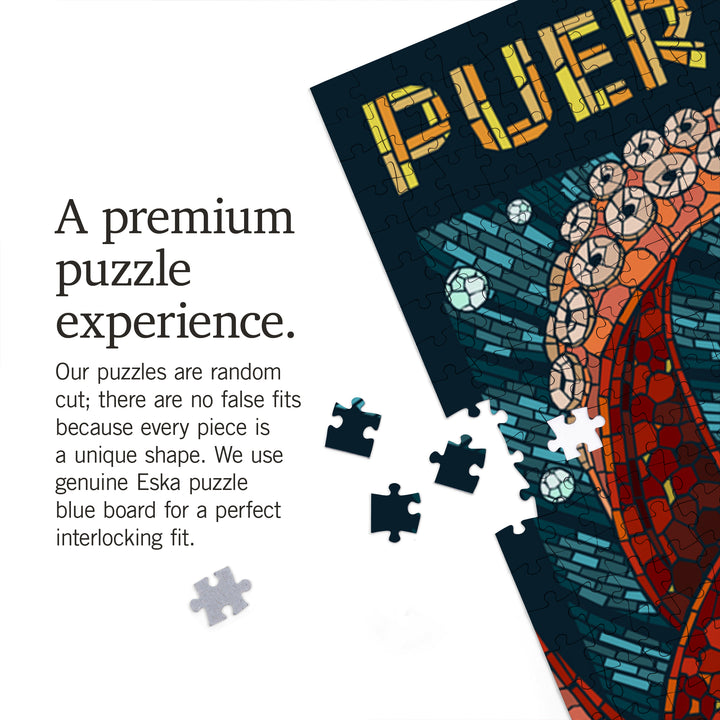 Puerto Rico, Octopus Mosaic, Jigsaw Puzzle Puzzle Lantern Press 