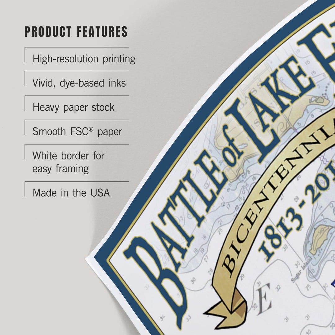 Put-In-Bay, Ohio, Battle of Lake Erie Nautical Chart, Art & Giclee Prints Art Lantern Press 