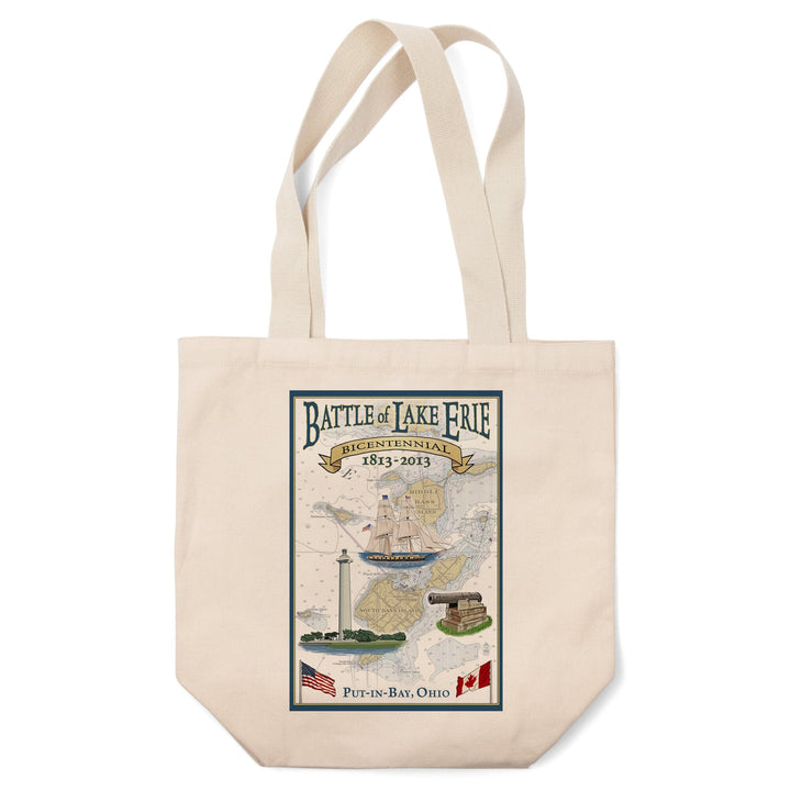 Put-In-Bay, Ohio, Battle of Lake Erie Nautical Chart, Lantern Press Artwork, Tote Bag Totes Lantern Press 
