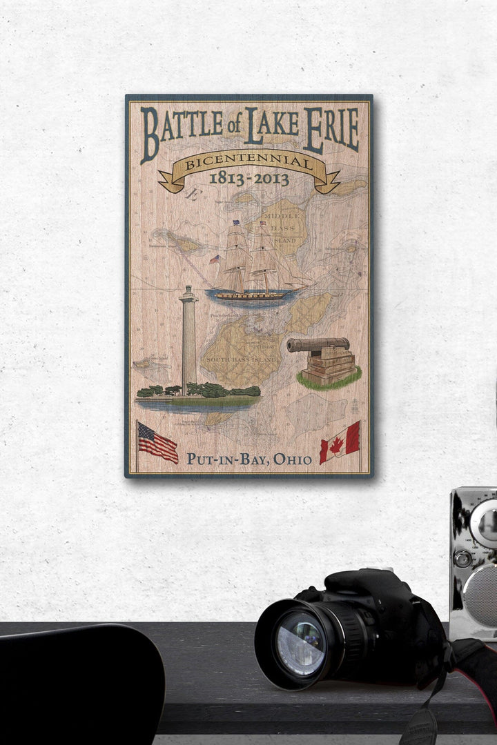 Put-In-Bay, Ohio, Battle of Lake Erie Nautical Chart, Lantern Press Artwork, Wood Signs and Postcards Wood Lantern Press 12 x 18 Wood Gallery Print 