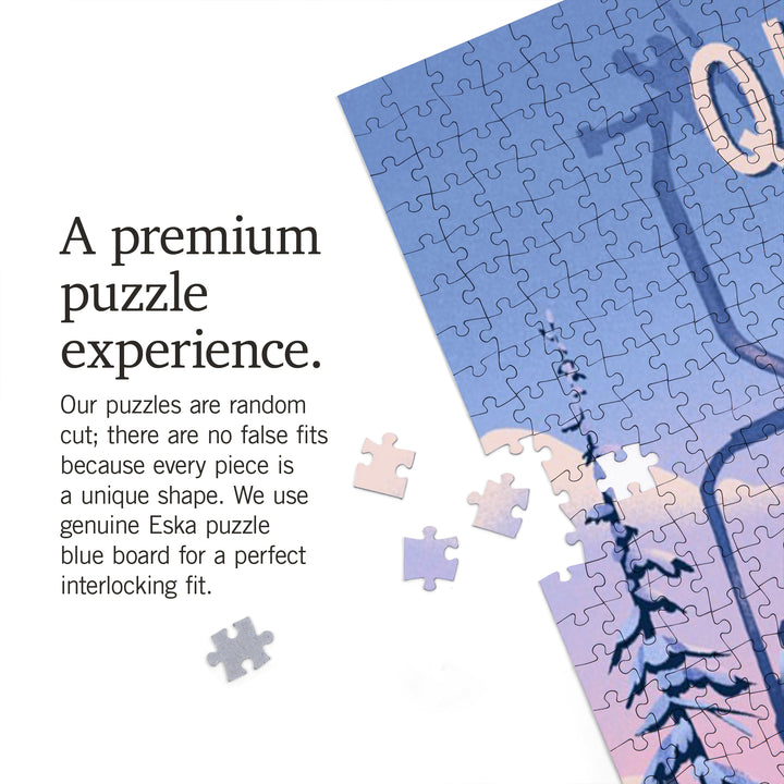 Quebec, Chill on the Uphill, Ski Lift, Jigsaw Puzzle Puzzle Lantern Press 