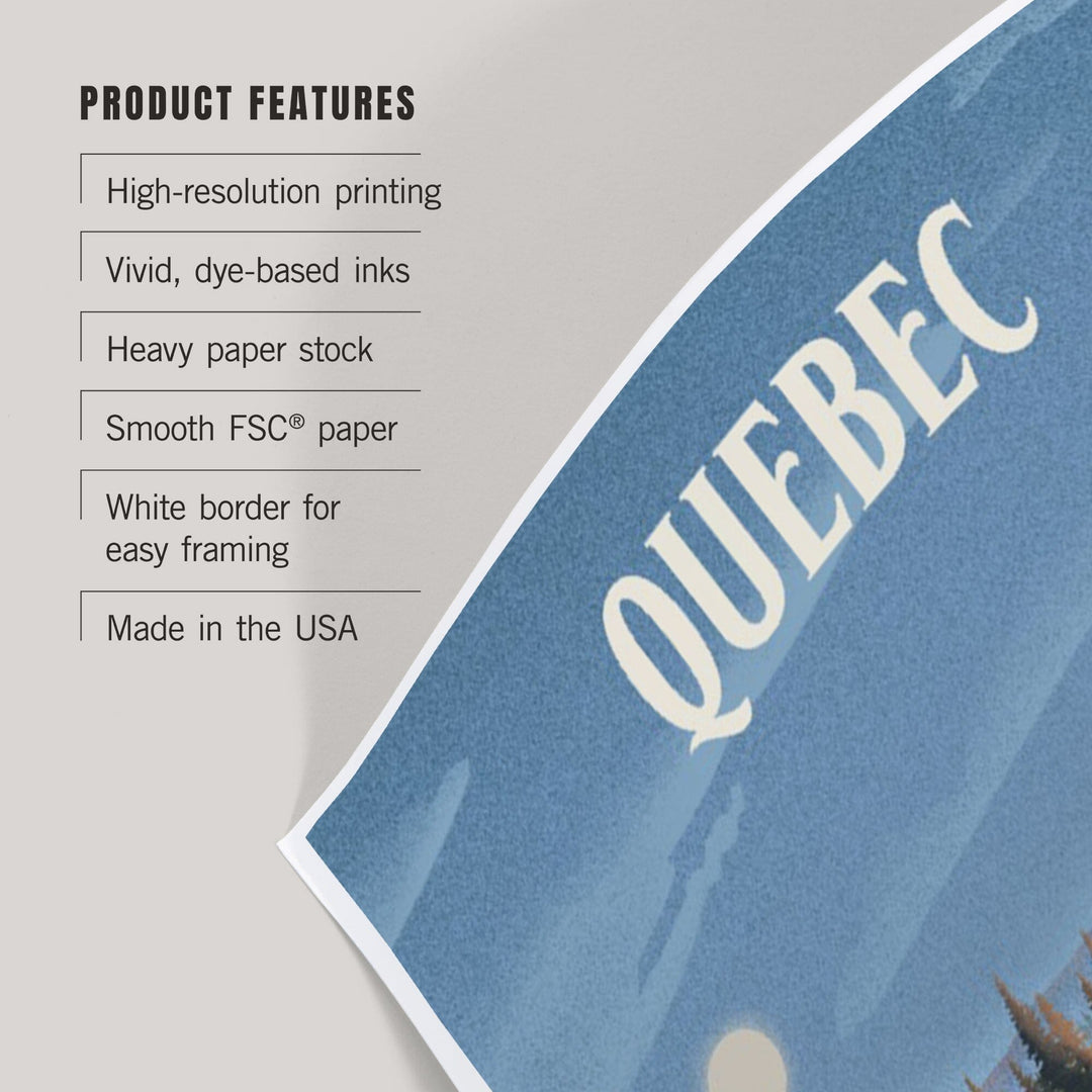 Quebec, Lithograph, Reflection Pond and Bull Moose, Art & Giclee Prints Art Lantern Press 