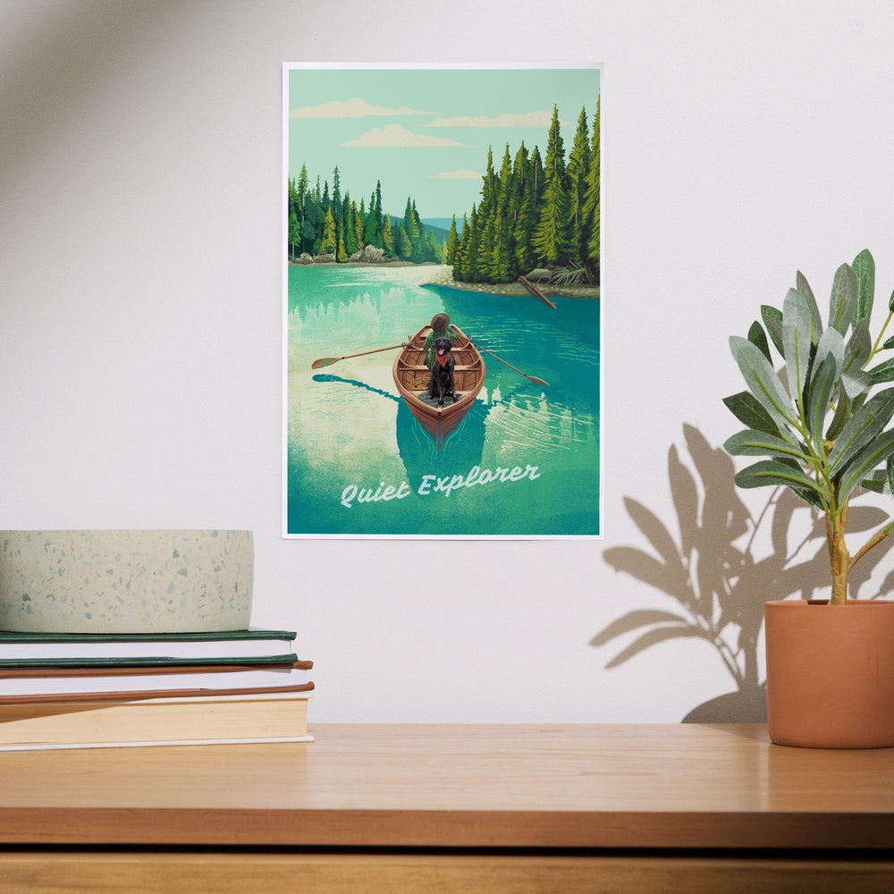 Quiet Explorer, Boating, Hills, Art & Giclee Prints Art Lantern Press 