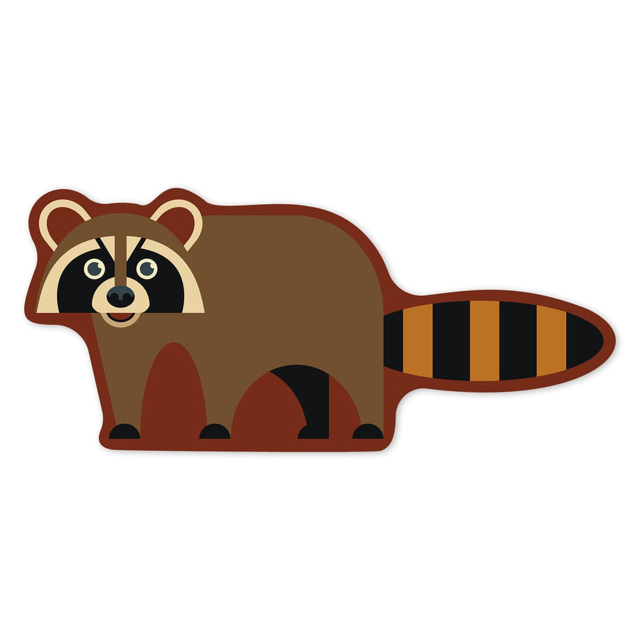 Raccoon, Geometric, Contour, Vinyl Sticker Sticker Lantern Press 