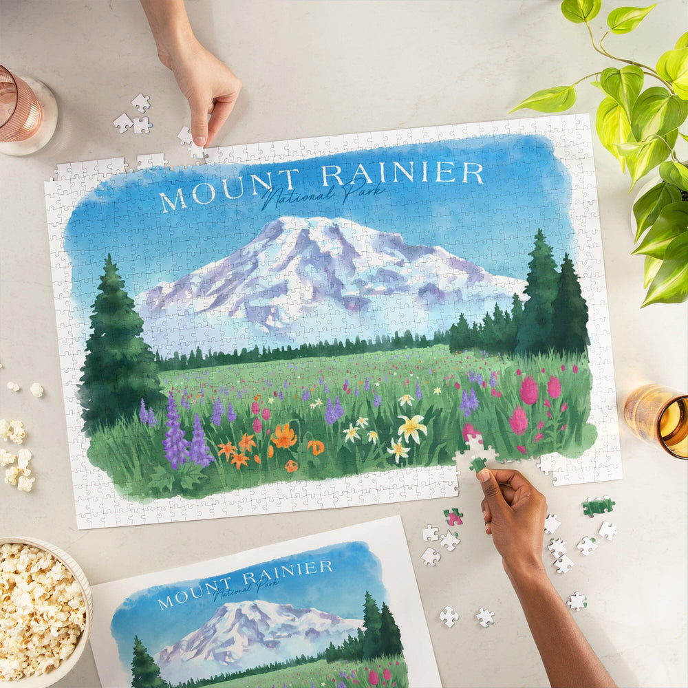 Rainier National Park, Washington, Botanical Rainier, Jigsaw Puzzle Puzzle Lantern Press 