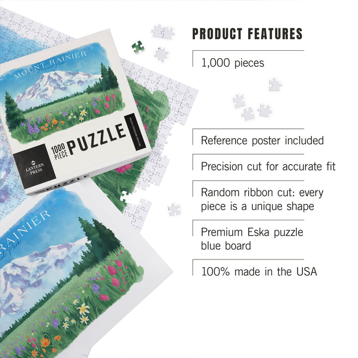 Rainier National Park, Washington, Botanical Rainier, Jigsaw Puzzle Puzzle Lantern Press 