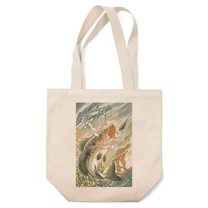 Rainy Lake, Minnesota, Fish All Day, Bass, Tote Bag Totes Lantern Press 