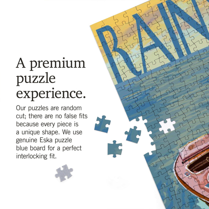 Rainy Lake, Ontario, Canada, Wooden Boat, Jigsaw Puzzle Puzzle Lantern Press 