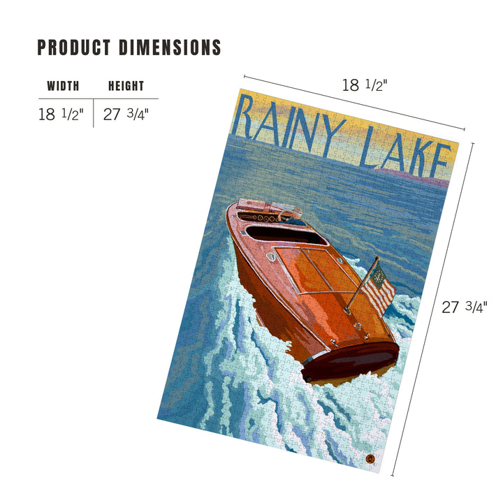 Rainy Lake, Ontario, Canada, Wooden Boat, Jigsaw Puzzle Puzzle Lantern Press 