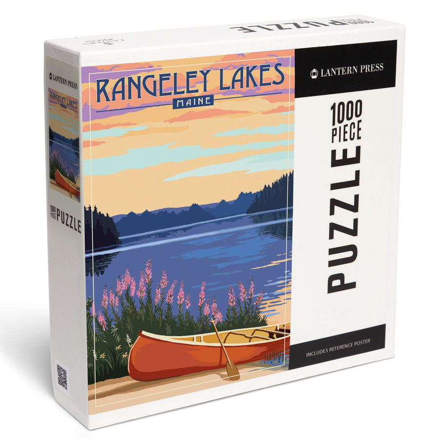 Rangeley Lakes, Maine, Canoe and Lake, Jigsaw Puzzle Puzzle Lantern Press 
