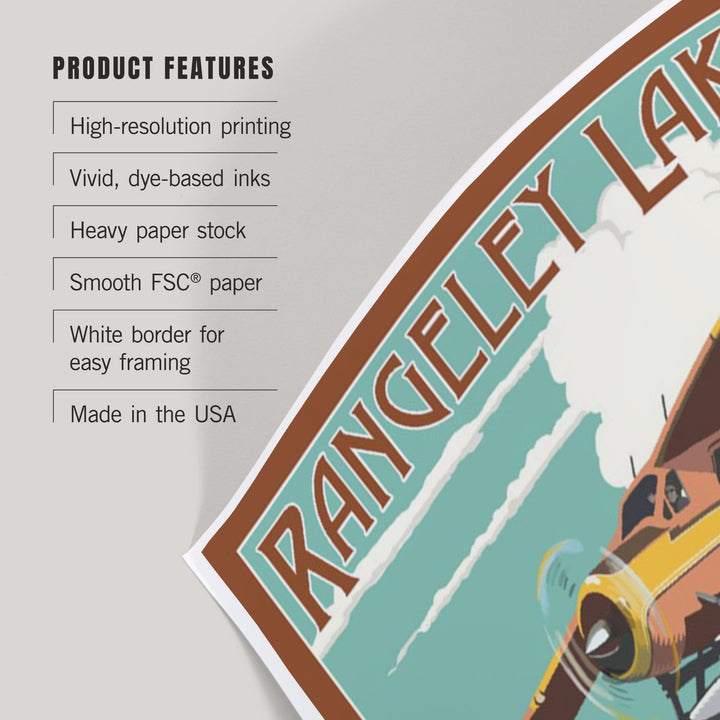 Rangeley Lakes, Maine, Float Plane and Fisherman, Art & Giclee Prints Art Lantern Press 