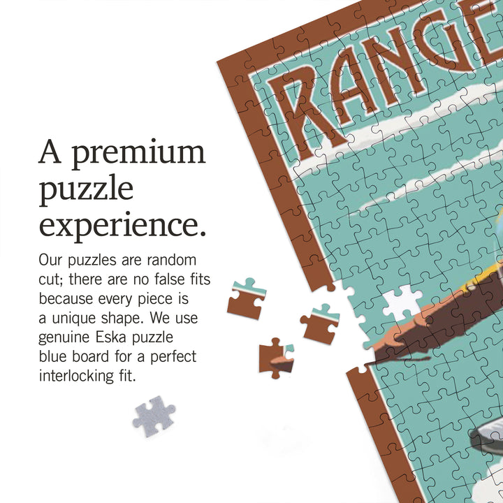 Rangeley Lakes, Maine, Float Plane and Fisherman, Jigsaw Puzzle Puzzle Lantern Press 