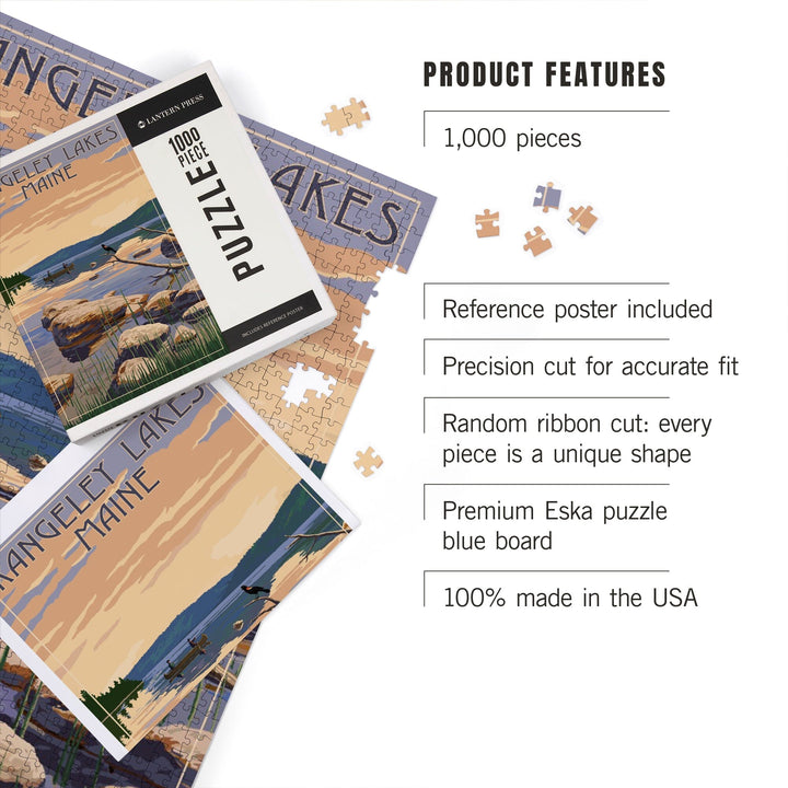 Rangeley Lakes, Maine, Lake Sunrise Scene, Jigsaw Puzzle Puzzle Lantern Press 