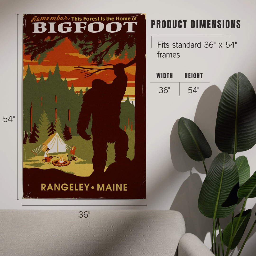 Rangeley, Maine, Home of Bigfoot, Art & Giclee Prints Art Lantern Press 