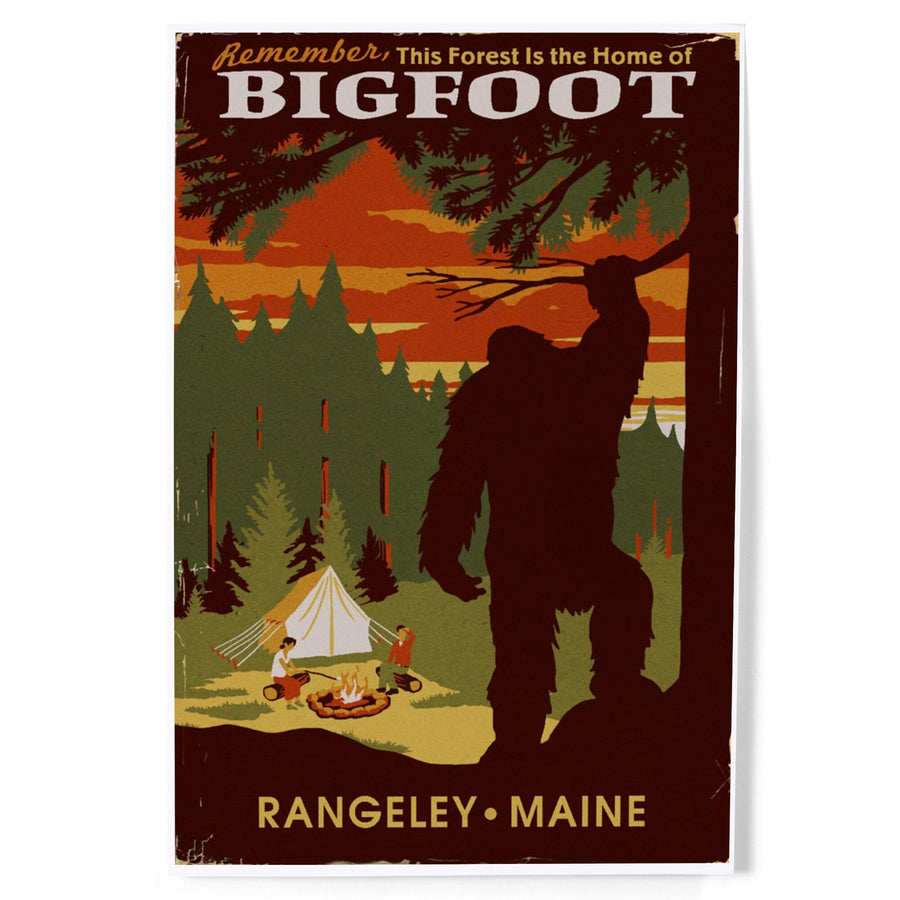 Rangeley, Maine, Home of Bigfoot, Art & Giclee Prints Art Lantern Press 