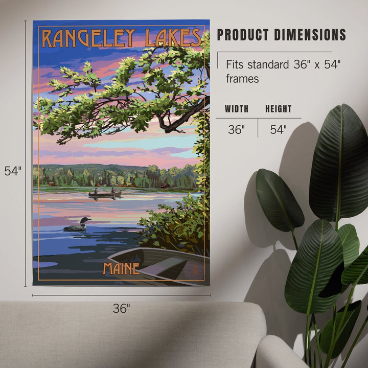 Rangeley, Maine, Summer Lake Sunset Scene, Art & Giclee Prints Art Lantern Press 
