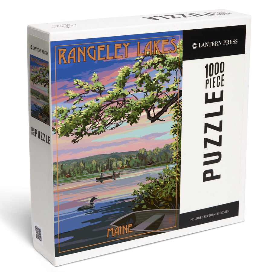 Rangeley, Maine, Summer Lake Sunset Scene, Jigsaw Puzzle Puzzle Lantern Press 