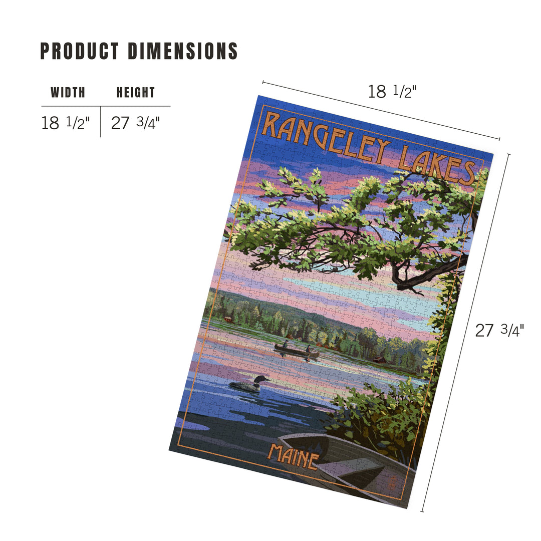Rangeley, Maine, Summer Lake Sunset Scene, Jigsaw Puzzle Puzzle Lantern Press 