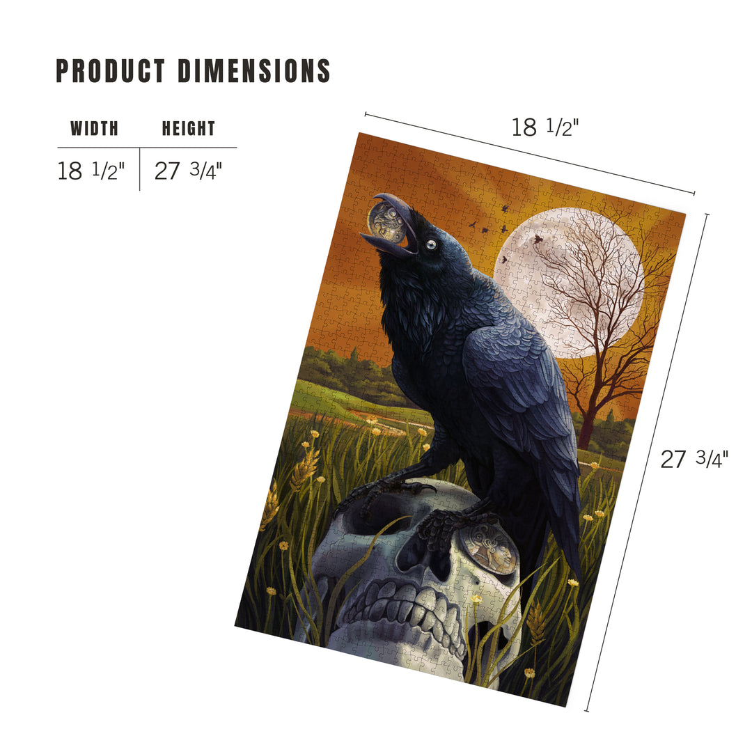 Raven and Skull, Jigsaw Puzzle Puzzle Lantern Press 