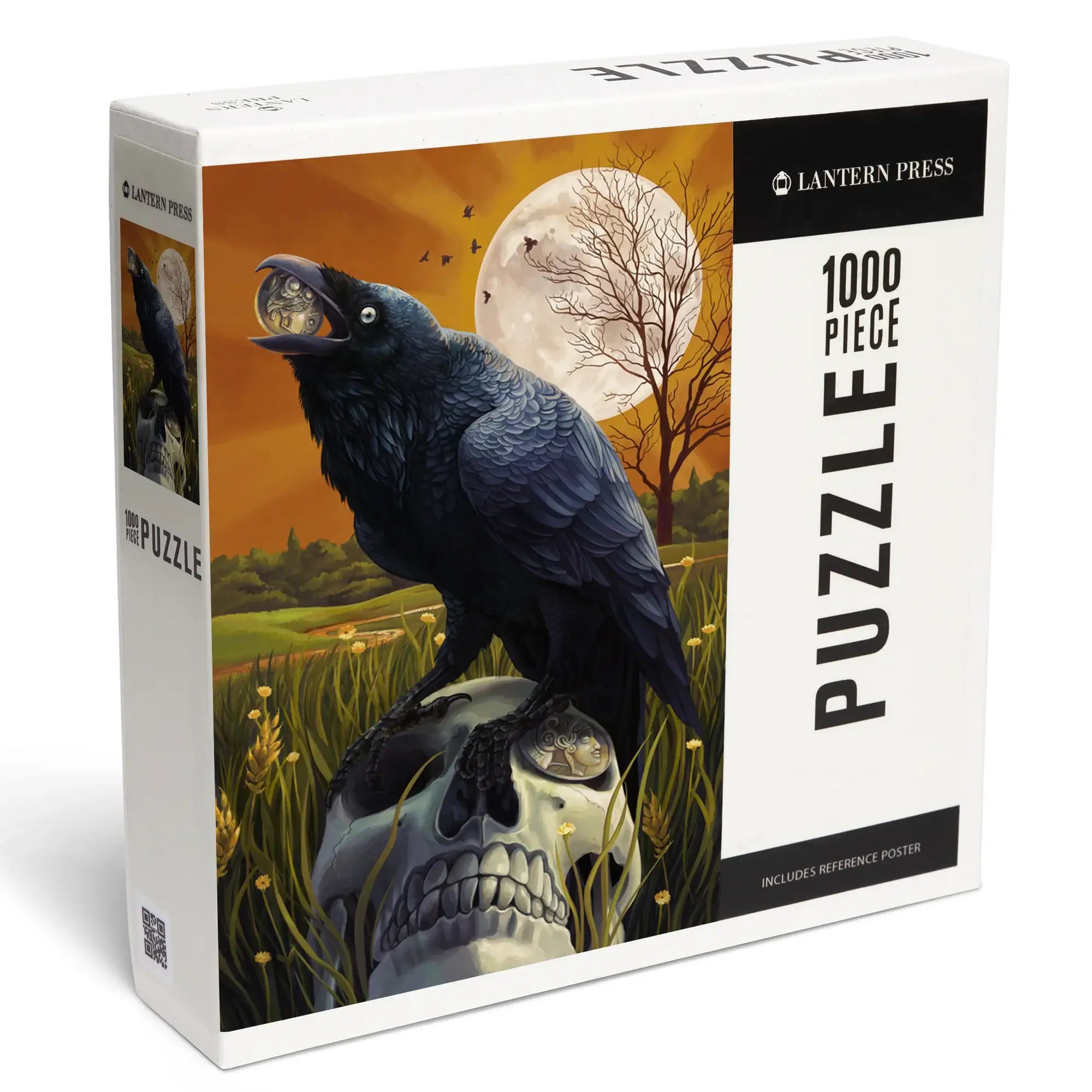 Raven and Skull, 1000 piece jigsaw puzzle – Lantern Press