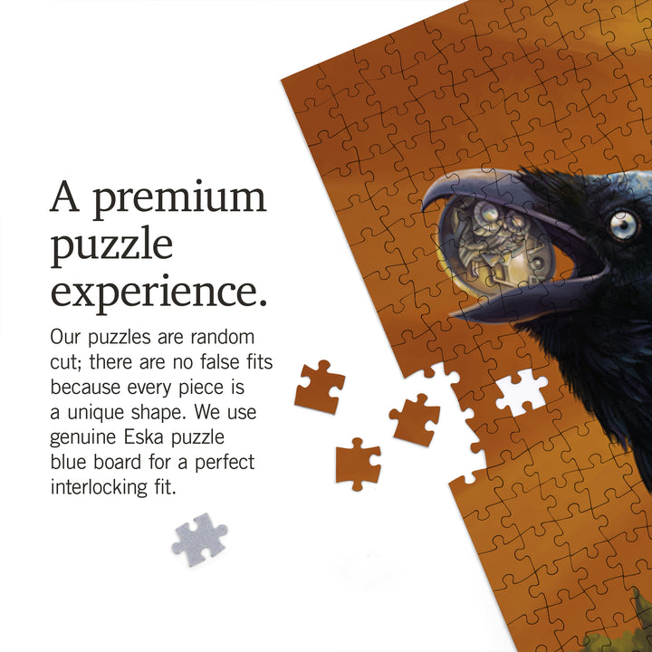 Raven and Skull, Jigsaw Puzzle Puzzle Lantern Press 