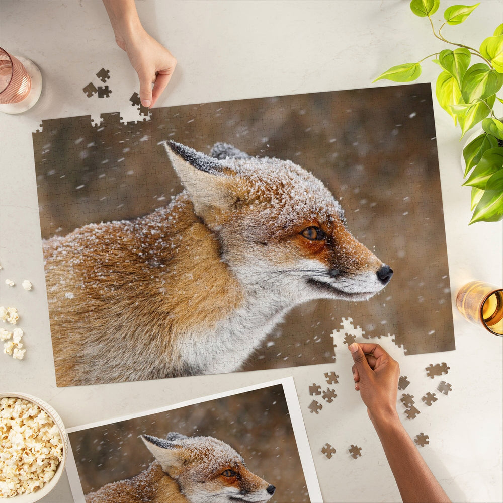 Red Fox in Snow, Jigsaw Puzzle Puzzle Lantern Press 