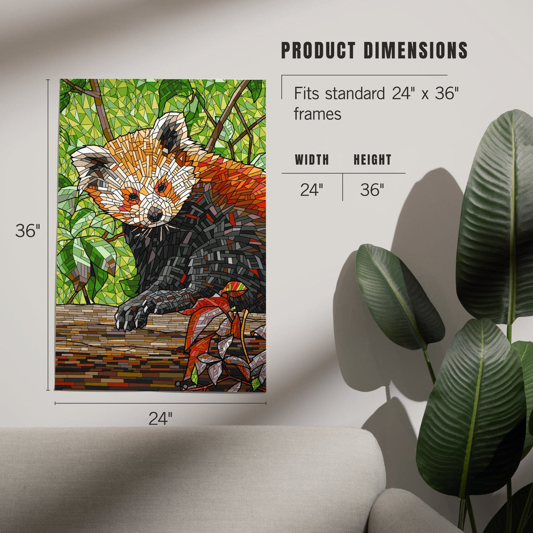Red Panda, Mosaic, Art & Giclee Prints Art Lantern Press 
