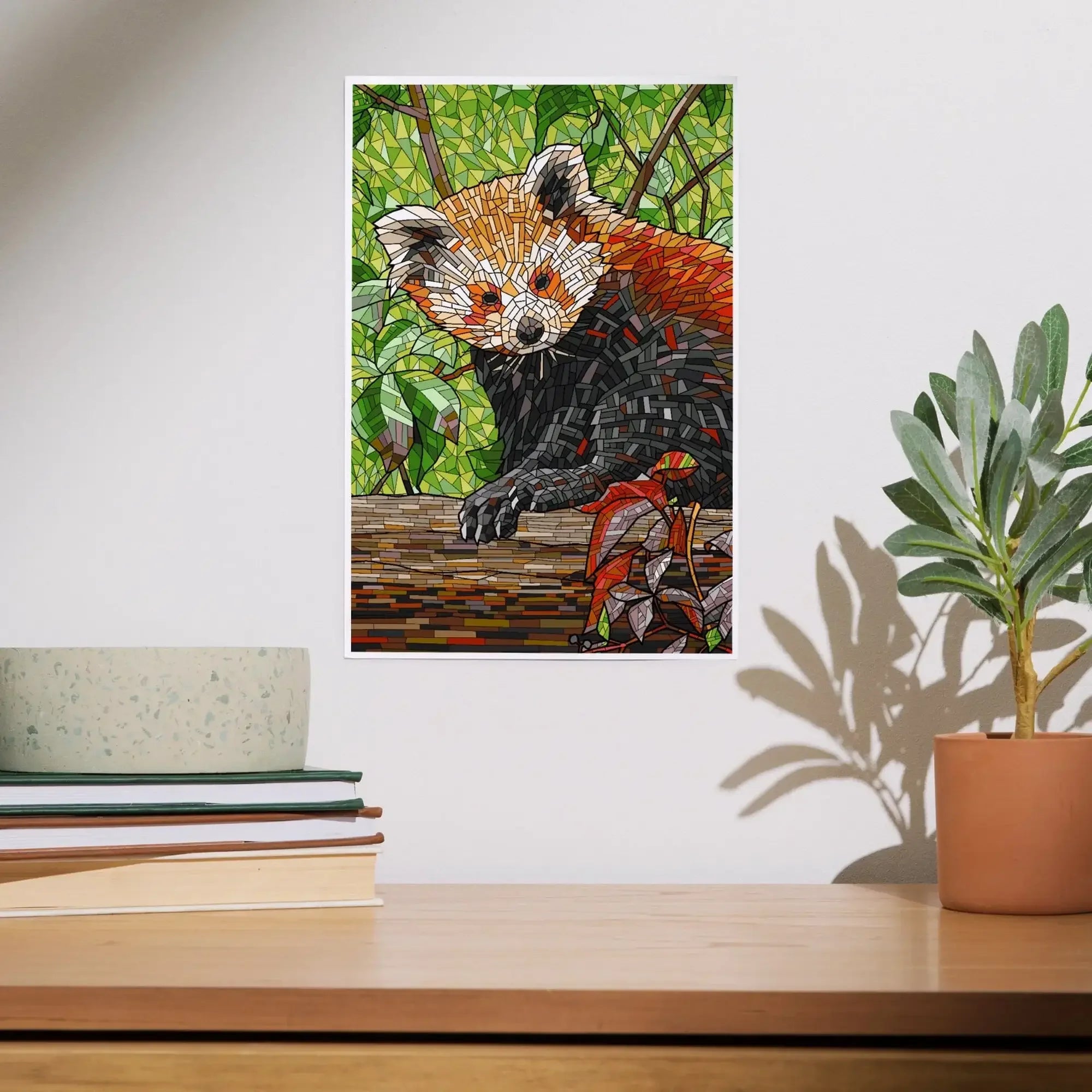 Red Panda, Mosaic art prints, metal signs – Lantern Press