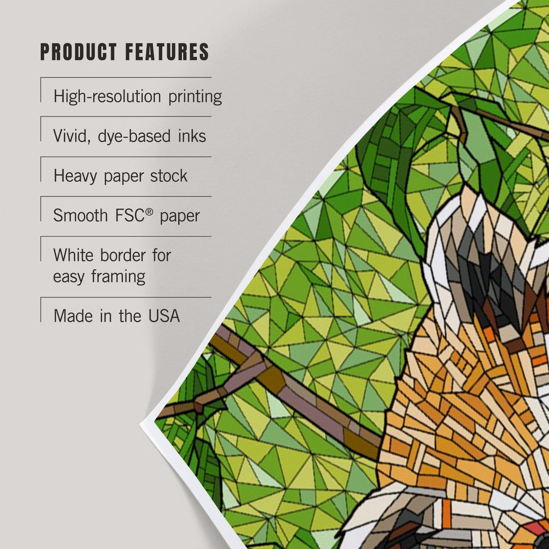 Red Panda, Mosaic, Art & Giclee Prints Art Lantern Press 