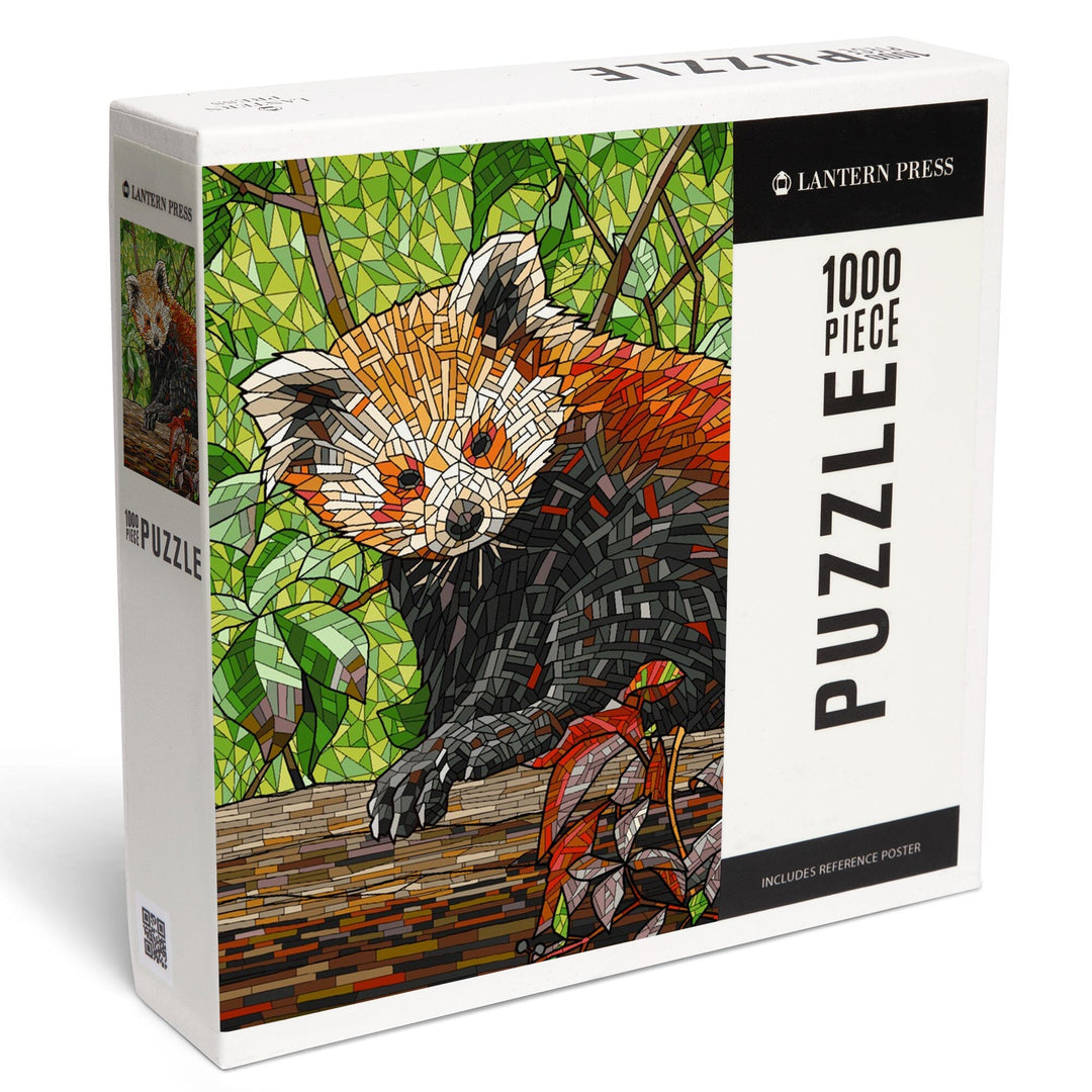 Red Panda, Mosaic, Jigsaw Puzzle Puzzle Lantern Press 