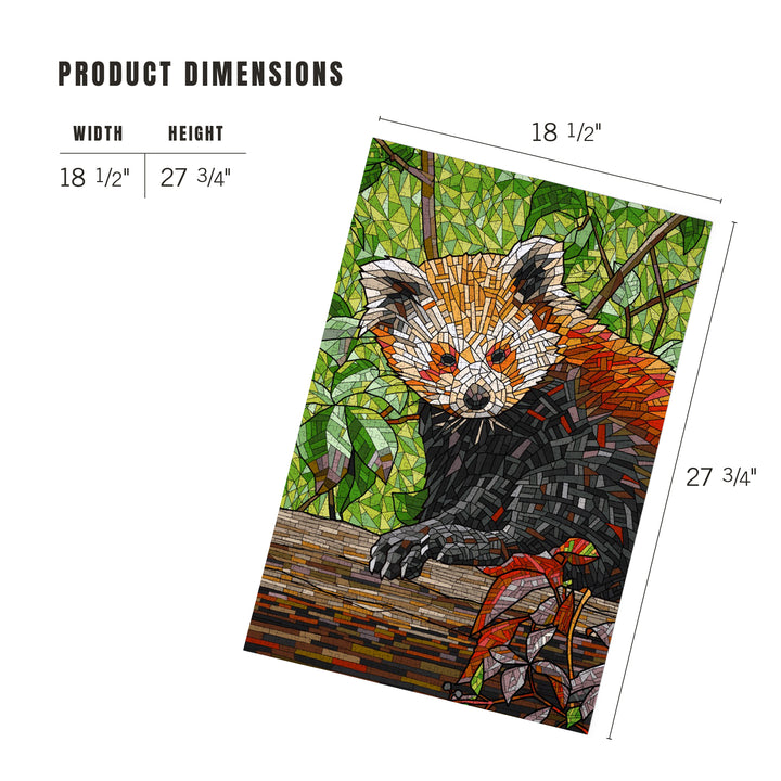 Red Panda, Mosaic, Jigsaw Puzzle Puzzle Lantern Press 