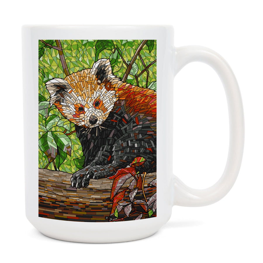 Red Panda, Mosaic, Lantern Press Artwork, Ceramic Mug Mugs Lantern Press 