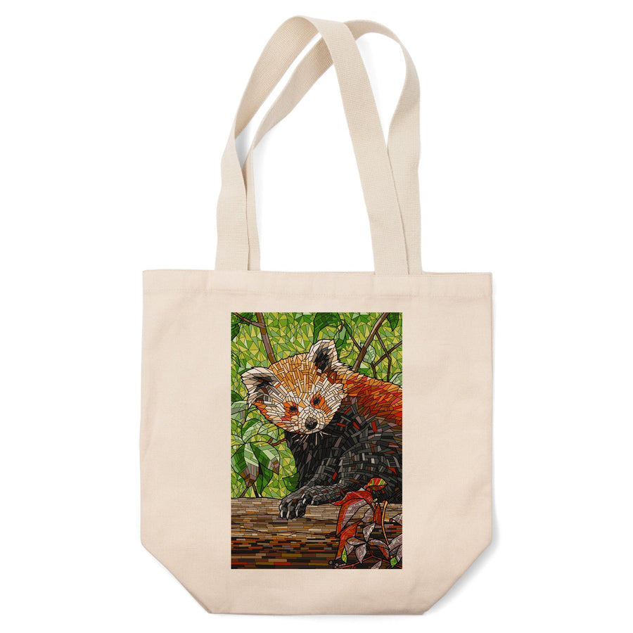 Red Panda, Mosaic, Lantern Press Artwork, Tote Bag Totes Lantern Press 