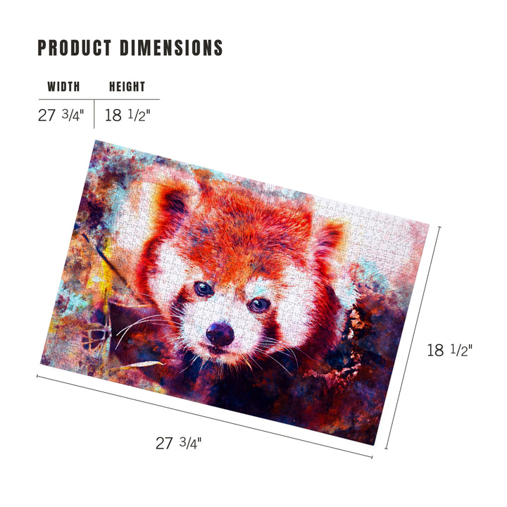 Red Panda, Vibrant Watercolor, Jigsaw Puzzle Puzzle Lantern Press 
