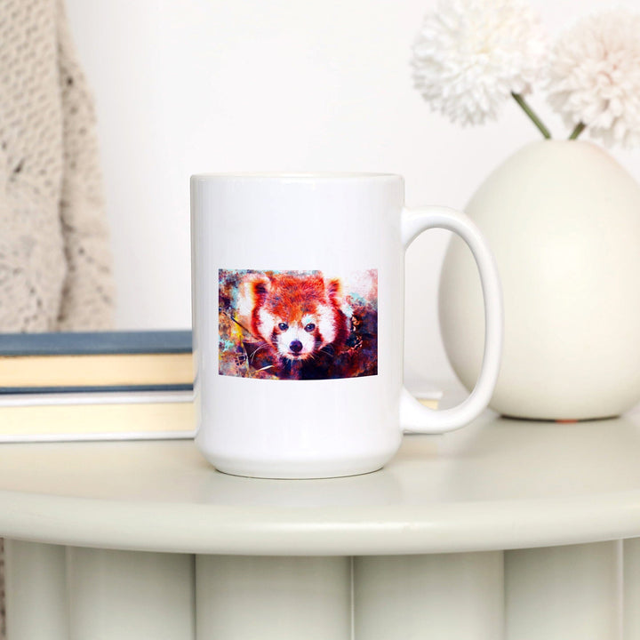 Red Panda, Vibrant Watercolor, Lantern Press Artwork, Ceramic Mug Mugs Lantern Press 