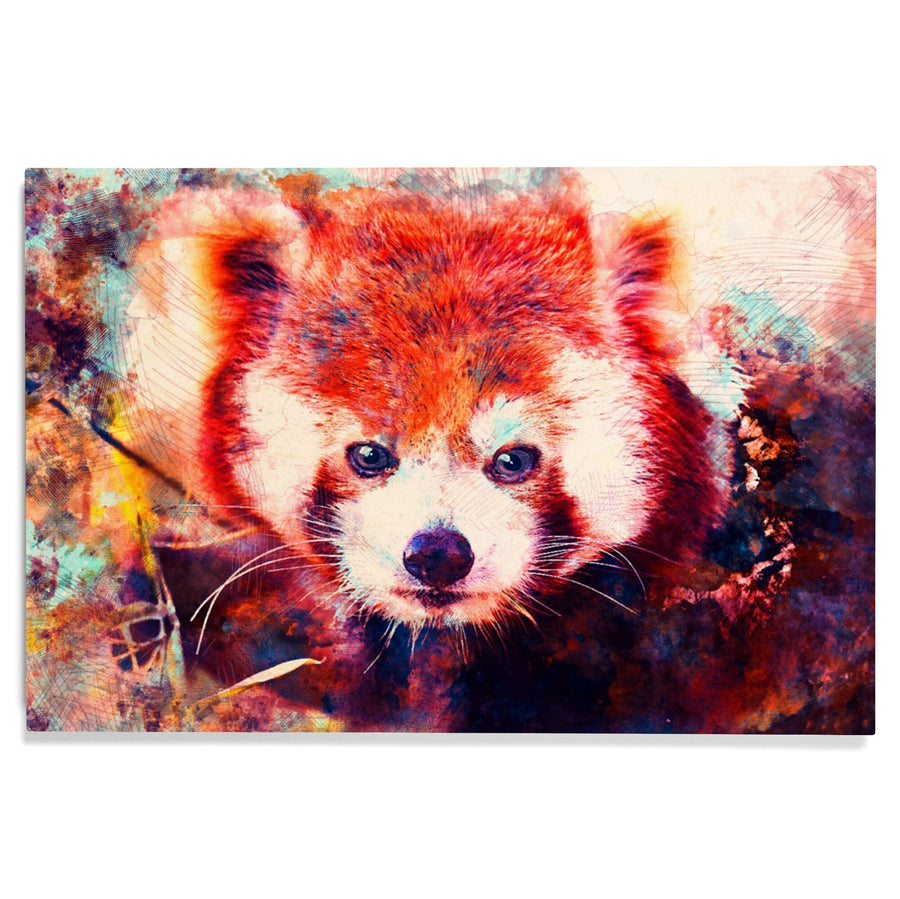 Red Panda, Vibrant Watercolor, Lantern Press Artwork, Wood Signs and Postcards Wood Lantern Press 
